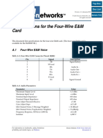 Encor Etworks: Specifications For The Four-Wire E&M Card