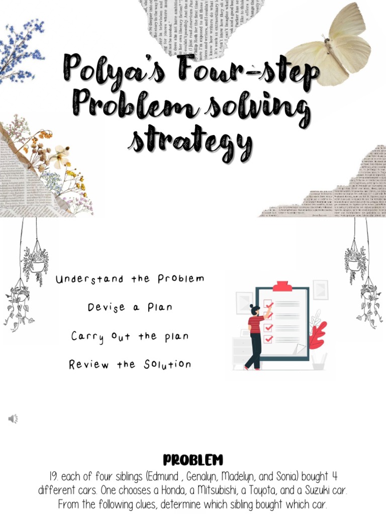 Polya's Four-Step Problem Solving Strategy | PDF