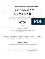 Wednesday Seminar: UJ Sociology, Anthropology & Development Studies