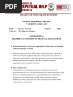 Financial Managment Assessment 1A - Paciones Chema