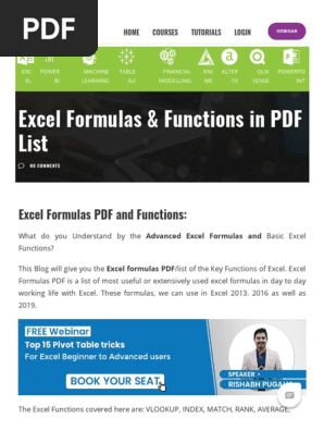 Pdf 400 Excel Formulas List Excel Shortcut Keys Pdf Download Here Array Data Structure Variance