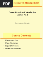 Human Resource Management: Course Overview & Introduction Lecture No. 1