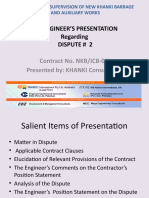 The Engineer'S Presentation Regarding Dispute # 2: Contract No. NKB/ICB-01 Presented By: KHANKI Consultants