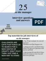 On Site Manager Interview Questions and Answers: Free Ebook