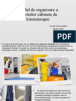 Modul de organizare a diferitelor cabinete de kinetoterapie