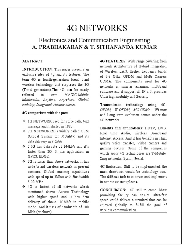 Understanding 4G Networks and Features | PDF | Electronics | 4 G