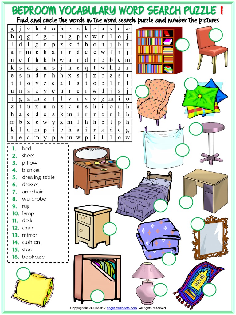 HOUSEHOLD ITEMS WS word search: English ESL worksheets pdf & doc