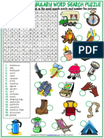 Camping Vocabulary Esl Word Search Puzzle Worksheet For Kids