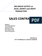 Sales Contract: Midterm Group Output On Law On Sales, Agency and Credit Transaction
