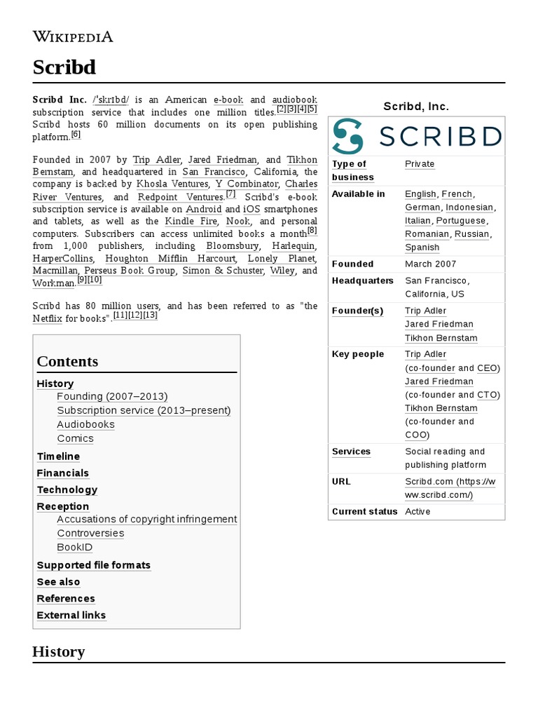 Scribd Inc. | PDF | Scribd | Computing