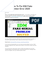 Best Tricks To Fix IDM Fake Serial Number Error 2020