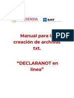 Manual para La Creación de Archivos Txt. "Declaranot en Línea"