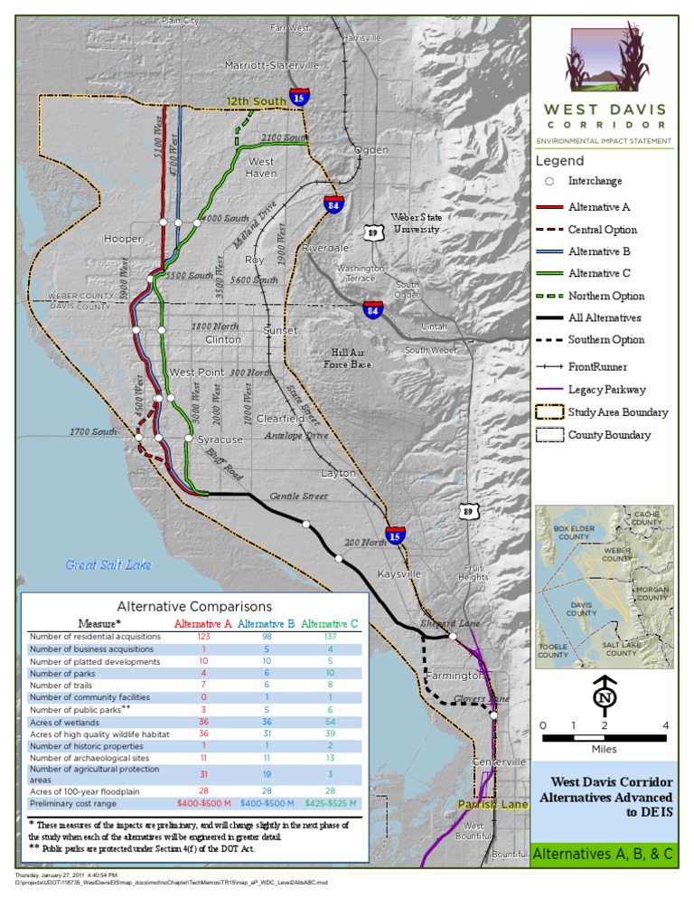 West Davis Corridor Final Map West Davis Corridor Map Pdf Nature