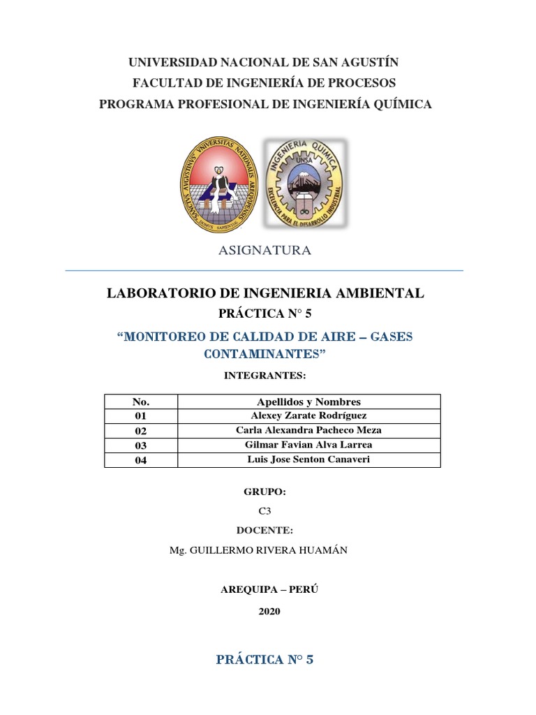 Monitoreo de Calidad de Aire y Gases | PDF | La contaminación del aire ...