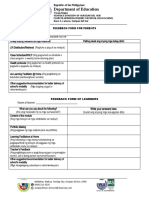 Feedback Form For Parents and Learners