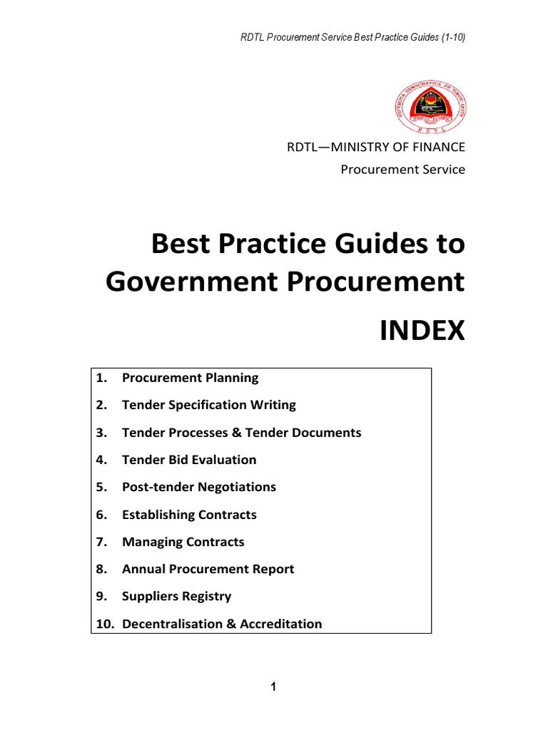 Best Practices in Government Procurement | PDF | Procurement | Request ...