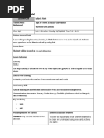 Lesson Plan (Template) : Even and Odd Numbers