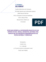 Retos Que Enfrenta La Intervencion Educativa para Cumplir Los Propositos de Las Etapas Maternal y Preesc.