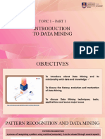 Topic 1a - Introduction to Data Mining