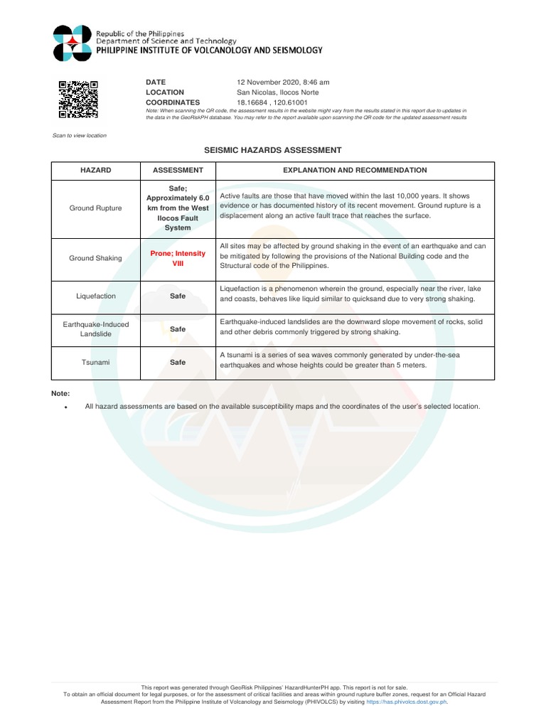 San Nicolas Hazard Assessment Report | PDF | Earthquakes | Storm Surge