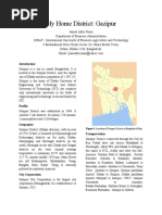 My Home District: Gazipur: Figure 1. Location of Gazipur District in Bangladesh Map