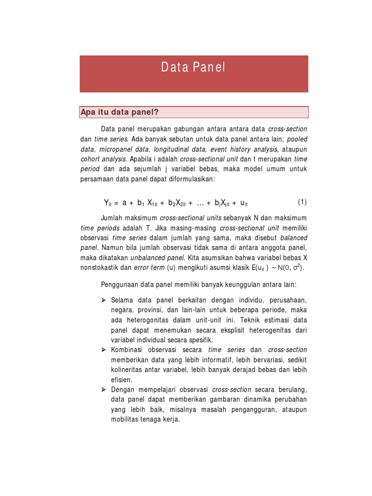 Data Panel | PDF | Sains & Matematika | Komputer