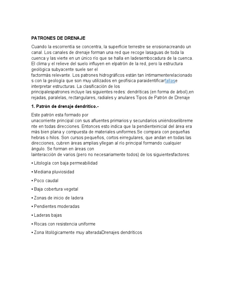 Patrones de Drenaje en Geografía | PDF | Pendiente | Río