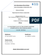 La Logistique Dans Le Transport Maritime International Des Marchandises PDF