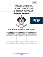 Plan para la Vigilancia, Prevención y Control del COVID-19 (Parque Bejuco)