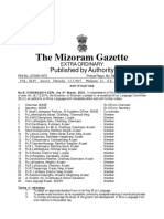 The Mizoram Gazette: Published by Authority