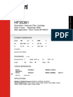 Description: Hydraulic Filter, Cartridge Date in Stock: September 2008 Main Application: Volvo Trucks 8510463-3