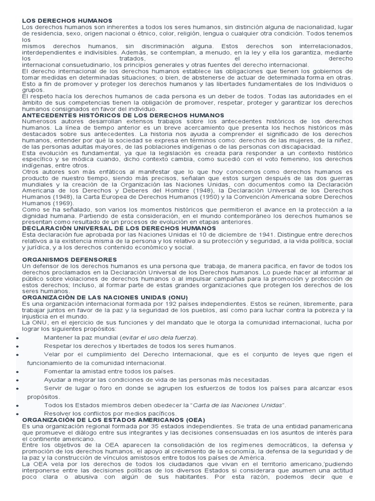 Los Derechos Humanos | PDF | Derechos humanos | Naciones Unidas