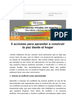 5 Acciones para Aprender A Construir La Paz Desde El Hogar PDF