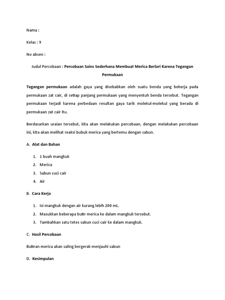 Evan Laporan Percobaan Merica Dan Sabun Pdf