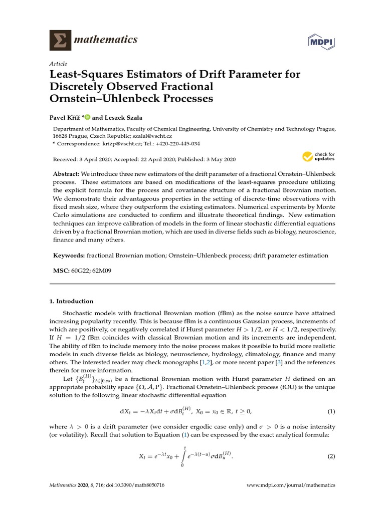 Mathematics: Least-Squares Estimators of Drift Parameter For Discretely ...