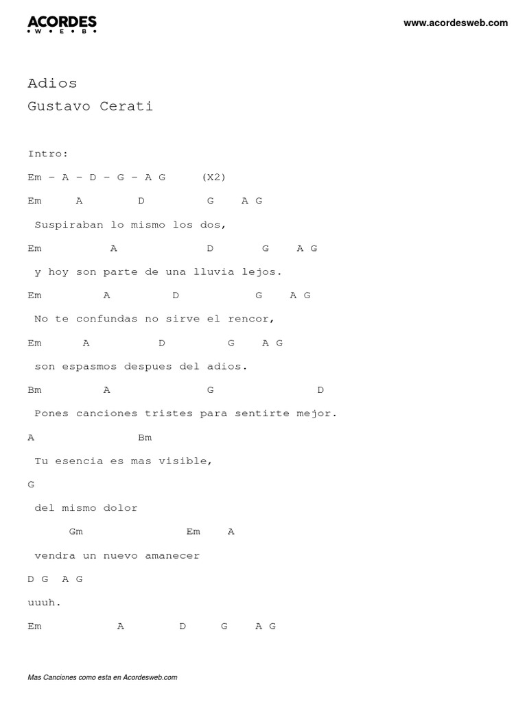 Adios: Gustavo Cerati | PDF