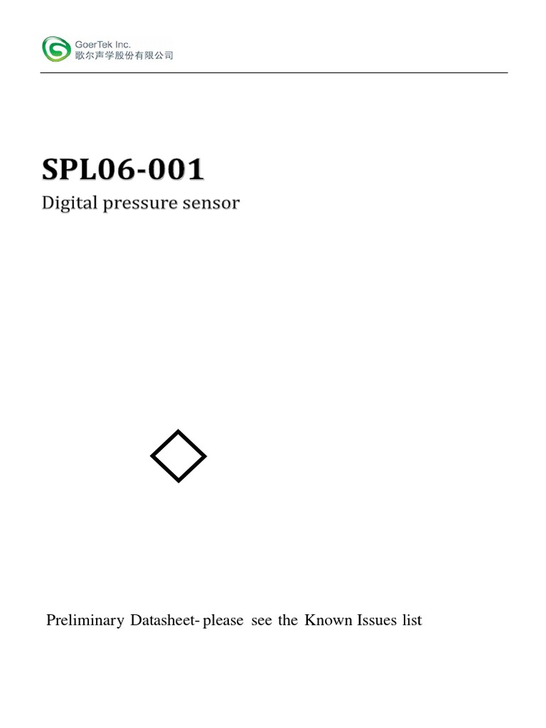 SPL06-001 Preliminary Datasheet | PDF | Accuracy And Precision | Sensor