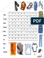 Clothes Wordsearch Wordsearches - 49933