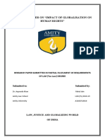 Research Paper On "Impact of Globalisation On Human Rights"