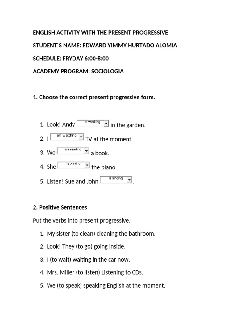 Presente Progresivojimmy | PDF | Language Arts & Discipline | Foreign ...