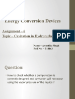 ME307 Energy Conversion Devices Assignment - Cavitation in Hydroturbomachines