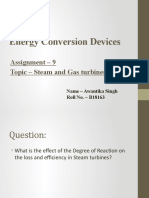 ME307 Energy Conversion Devices: Assignment - 9 Topic - Steam and Gas Turbines