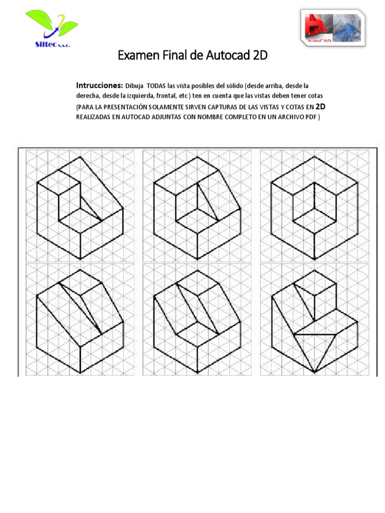 Examen Final: Vistas en Autocad 2D | PDF