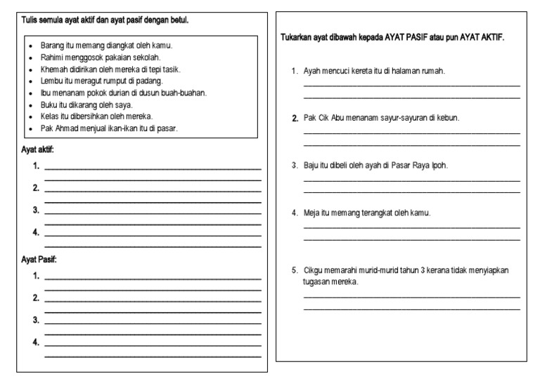 Kuiz Ayat Aktif Dan Pasif Pdf