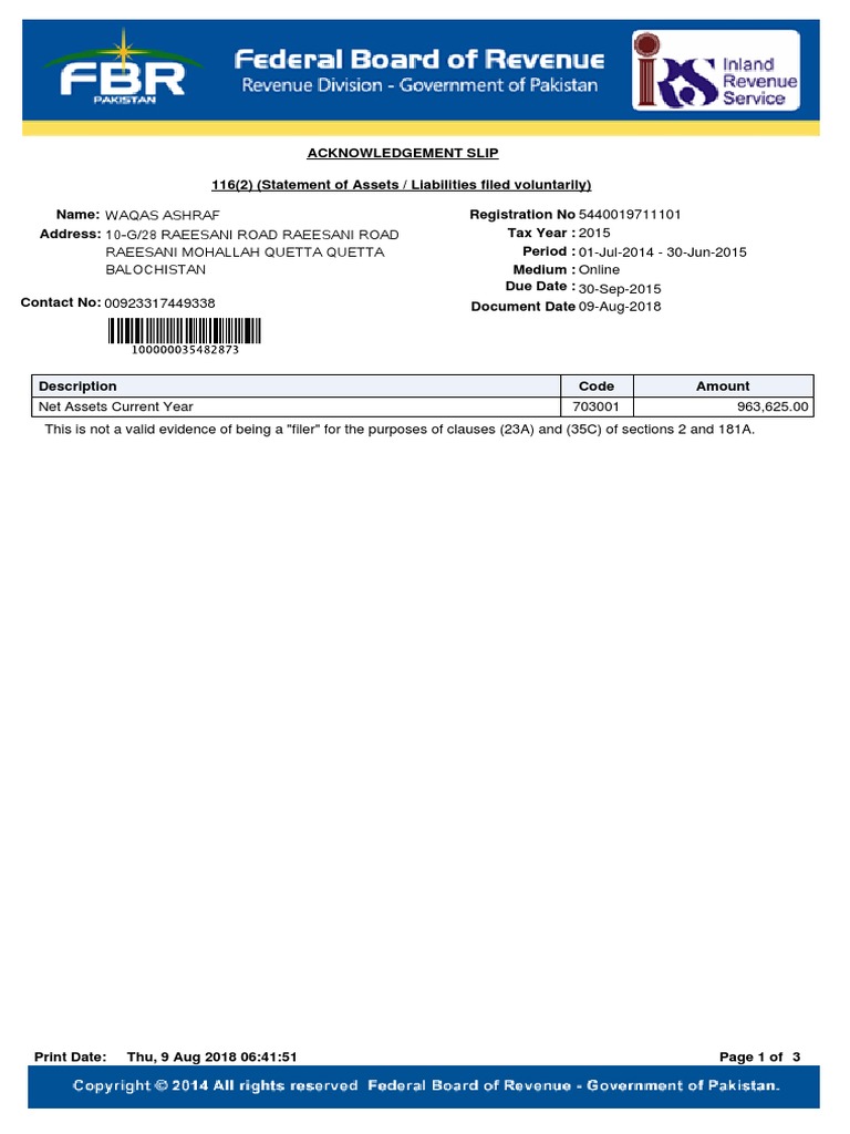 Statement of Assets and Liabilities 2015 | PDF | Expense | Public Finance