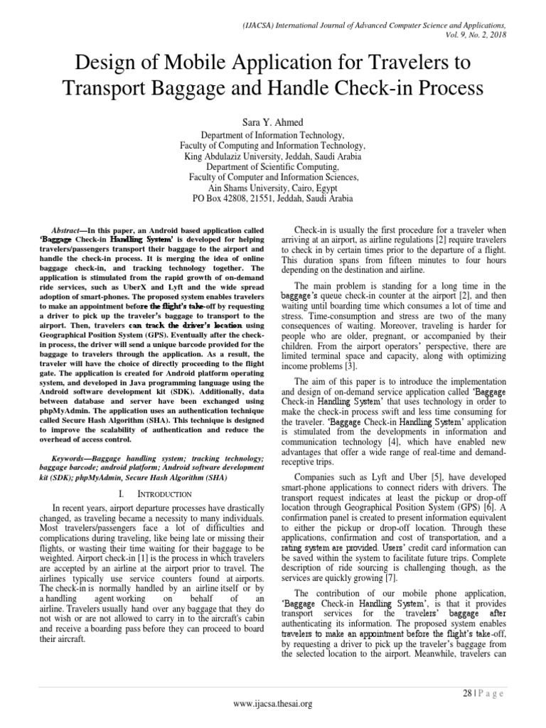 Design of Mobile Application For Travelers To Transport Baggage and ...