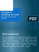 Concept of Contempt of Court: Civil Contempt and Criminal Contempt