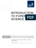 ITFS Week 1 Important Aspects of Crime Scene Investigation - Introduction 2 PDF