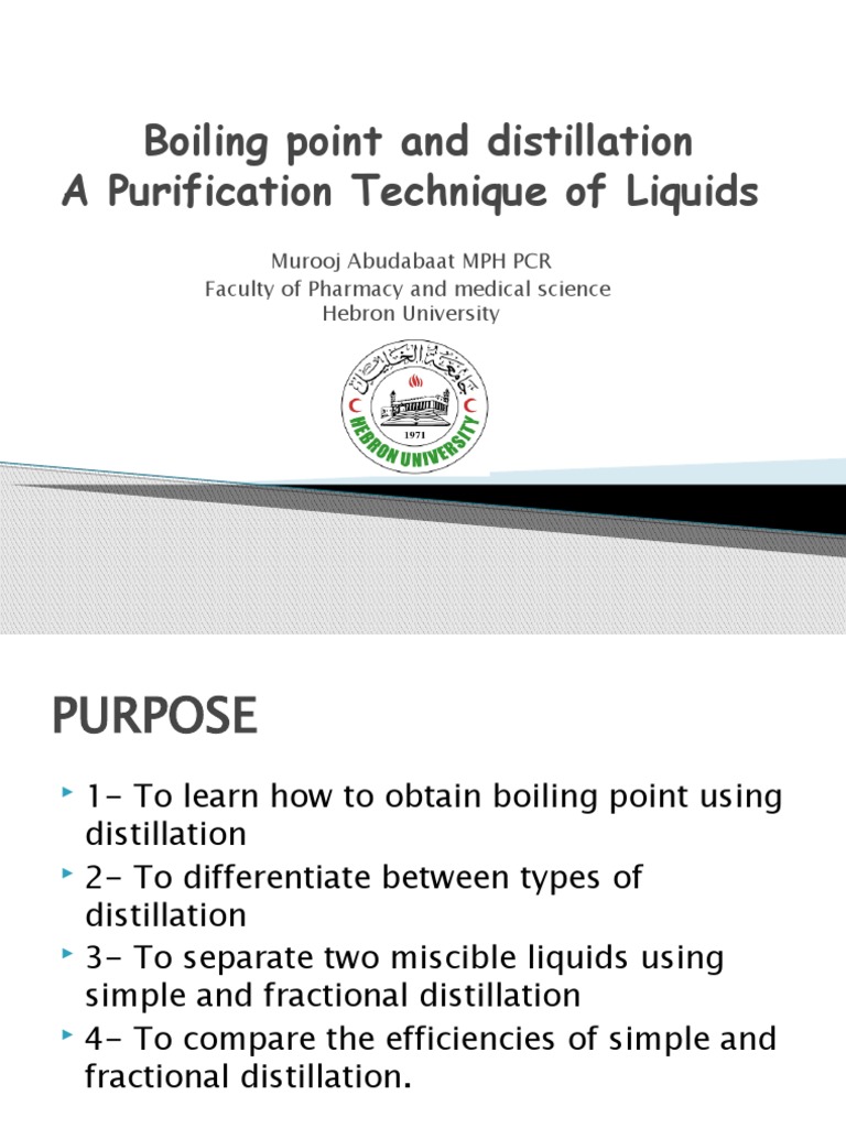 Boiling Point and Distillation PDF Distillation Boiling