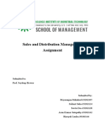 Sales and Distribution Management Assignment: Submitted To: Prof. Joydeep Biswas